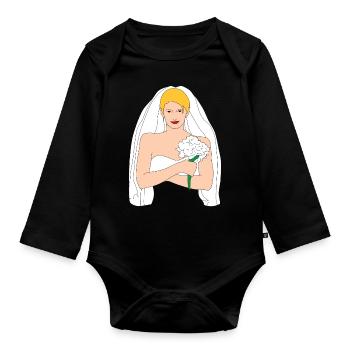 braut blond 1 - Baby Bio-Langarm-Body - Schwarz - Vorne