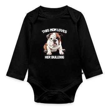 Englische Bulldogge Frauen Diese Mutter liebt Ihre Bulldogge - Baby Bio-Langarm-Body - Schwarz - Vorne