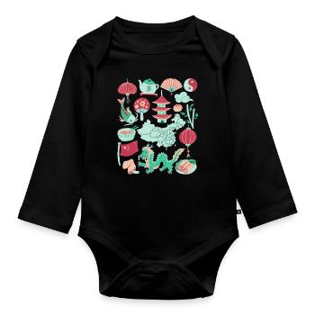 China - Baby Bio-Langarm-Body - Schwarz - Vorne