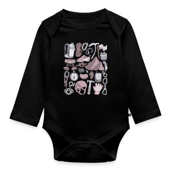 Klettern und Bergsteigen - Baby Bio-Langarm-Body - Schwarz - Vorne