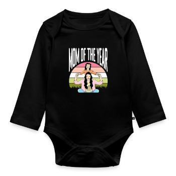 Fête des mères Maman - Body Bébé bio manches longues - noir - Devant
