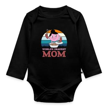 Fête des mères Maman - Body Bébé bio manches longues - noir - Devant