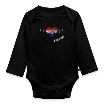 Croatia - Baby Bio-Langarm-Body - Schwarz - Vorne