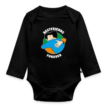 Best Friends Best Buds Best Friend - Organic Longsleeve Baby Bodysuit - black - Front