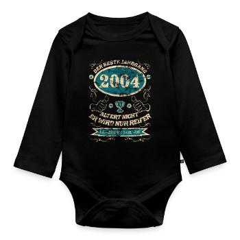 2004 der bester Jahrgang Design - Baby Bio-Langarm-Body - Schwarz - Vorne