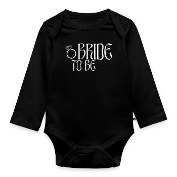 BRIDE TO BE - Bague - Body Bébé bio manches longues - noir - Devant