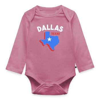 Conception de carte Dallas Texas pour les fiers Dallasites - Body Bébé bio manches longues - mauve - Devant