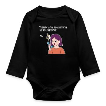Arbeit von zu Hause Call Design für stolze Pinoys - Baby Bio-Langarm-Body - Schwarz - Vorne