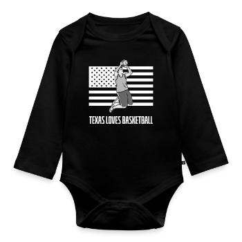 Texas Basketball USA Design für stolze Fans - Baby Bio-Langarm-Body - Schwarz - Vorne