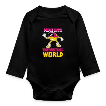 VR Brille Virtual Reality Gaming - Baby Bio-Langarm-Body - Schwarz - Vorne
