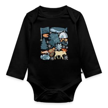 Alaska - Organic Longsleeve Baby Bodysuit - black - Front