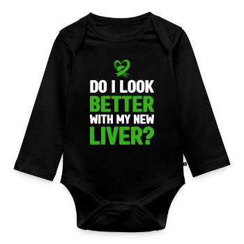 Organspende Leber | Organspender Arzt Geschenkidee - Baby Bio-Langarm-Body - Schwarz - Vorne