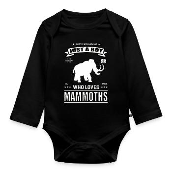 Juste un garçon qui aime la tenue Mammut - Body Bébé bio manches longues - noir - Devant