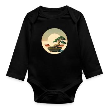 Bonsaï élégant - Body Bébé bio manches longues - noir - Devant