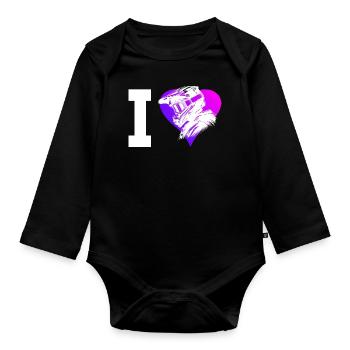 Mountain Bike MTB Men Cycling Mountain Bikers - Organic Longsleeve Baby Bodysuit - black - Front