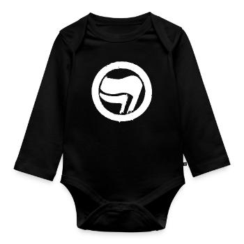 Symbol Antifaschistische Aktion - Baby Bio-Langarm-Body - Schwarz - Vorne
