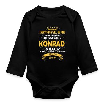 Tout ira bien Konrad est de retour - Body Bébé bio manches longues - noir - Devant