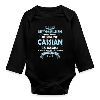 Everything will be fine Niklas Is back - Organic Longsleeve Baby Bodysuit - black - Front