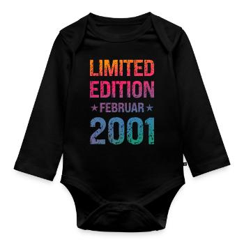 Limited Edition Birthday Party Vintage 2001 - Organic Longsleeve Baby Bodysuit - black - Front