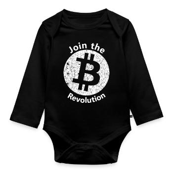 L’ère du bitcoin - Body Bébé bio manches longues - noir - Devant