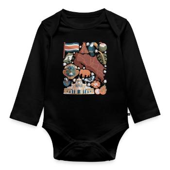 Costa Rica - Baby Bio-Langarm-Body - Schwarz - Vorne