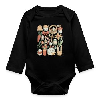 Ostern - Baby Bio-Langarm-Body - Schwarz - Vorne