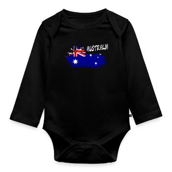 Australien, Australia - Baby Bio-Langarm-Body - Schwarz - Vorne