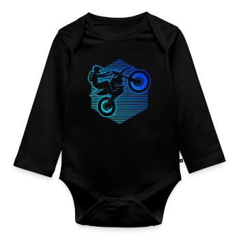 Dirt Bike Dirtbike Supermoto Dirt Biker Freestyle - Body Bébé bio manches longues - noir - Devant