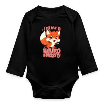 Neurodiversity - Organic Longsleeve Baby Bodysuit - black - Front