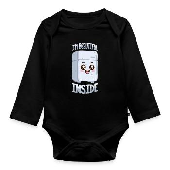 Wunderschön im Inneren - Baby Bio-Langarm-Body - Schwarz - Vorne