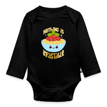 Pasta Wortwitz - Baby Bio-Langarm-Body - Schwarz - Vorne