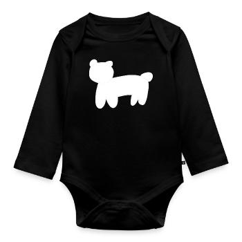 Bear Animal Symbol Brown - Organic Longsleeve Baby Bodysuit - black - Front