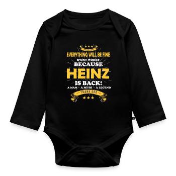 Tout ira bien Heinz est de retour - Body Bébé bio manches longues - noir - Devant