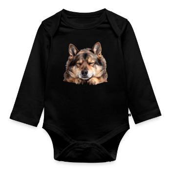 Swedish Vallhund - Organic Longsleeve Baby Bodysuit - black - Front