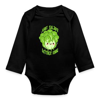 Salat - Baby Bio-Langarm-Body - Schwarz - Vorne