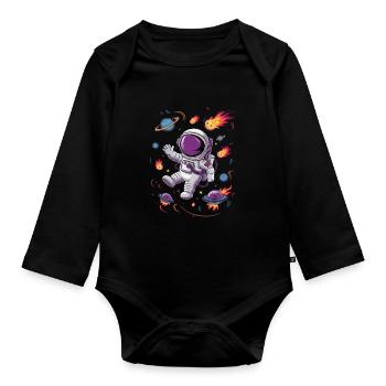 Entdecke Das Universum Mit Uns - Baby Bio-Langarm-Body - Schwarz - Vorne