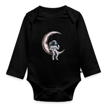 Aventure d’astronaute Moon Swing - Body Bébé bio manches longues - noir - Devant