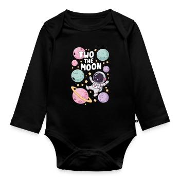 To the Second Moon Astronaut 2nd Birthday - Organic Longsleeve Baby Bodysuit - black - Front