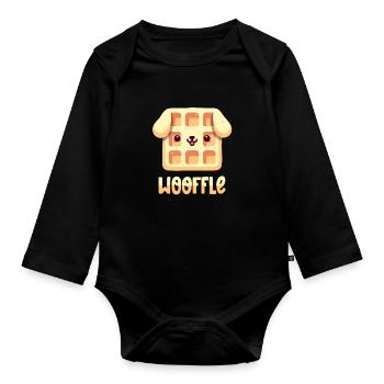 Waffle Dog - Organic Longsleeve Baby Bodysuit - black - Front