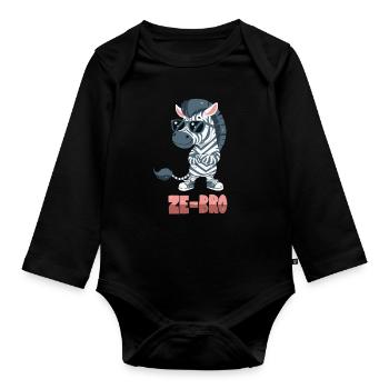 Jeu de mots zébré - Body Bébé bio manches longues - noir - Devant