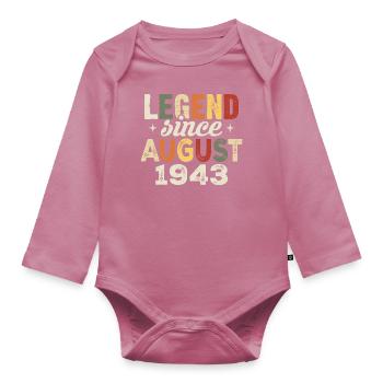 August 1943 Jahrestag August 1943 - August 1943 - Baby Bio-Langarm-Body - Mauve - Vorne