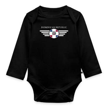 J’aime la République dominicaine Design T-Shirt - Body Bébé bio manches longues - noir - Devant