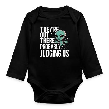 Alien UFO Aliens Außerirdischer - Organic Longsleeve Baby Bodysuit - black - Front