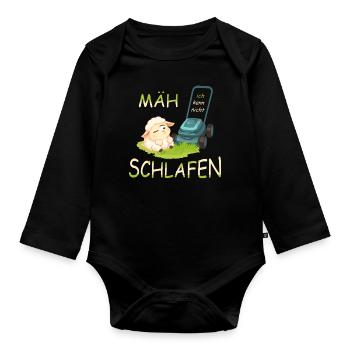 Cute sheep - Organic Longsleeve Baby Bodysuit - black - Front