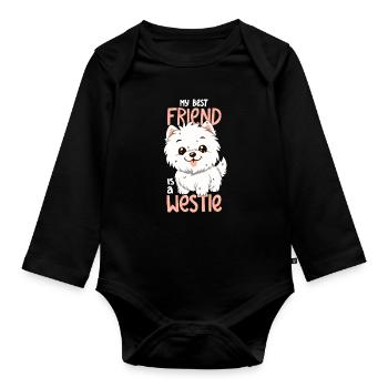 Mon meilleur ami est un Westie - Body Bébé bio manches longues - noir - Devant