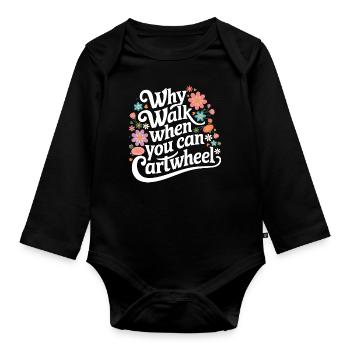 Turnen Turner Gymnastik - Baby Bio-Langarm-Body - Schwarz - Vorne