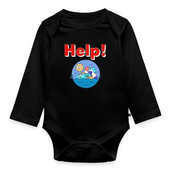 Plastic Environmental Protection - Organic Longsleeve Baby Bodysuit - black - Front