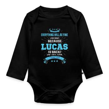 Everything will be fine Lucas Is back - Baby Bio-Langarm-Body - Schwarz - Vorne