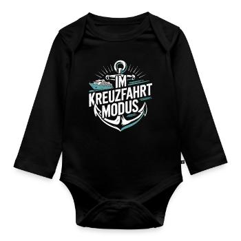 In Cruise Mode |Cruise ship - Organic Longsleeve Baby Bodysuit - black - Front