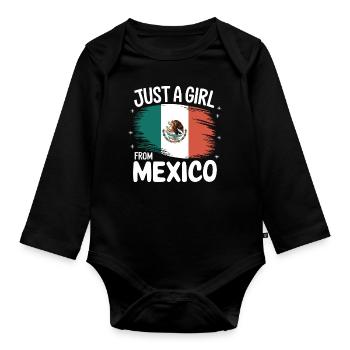 Mexico Mexico Mexican Spanish - Organic Longsleeve Baby Bodysuit - black - Front